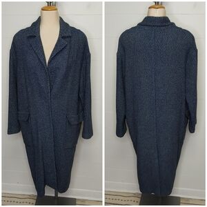 Topshop blue woven Coatigan size M